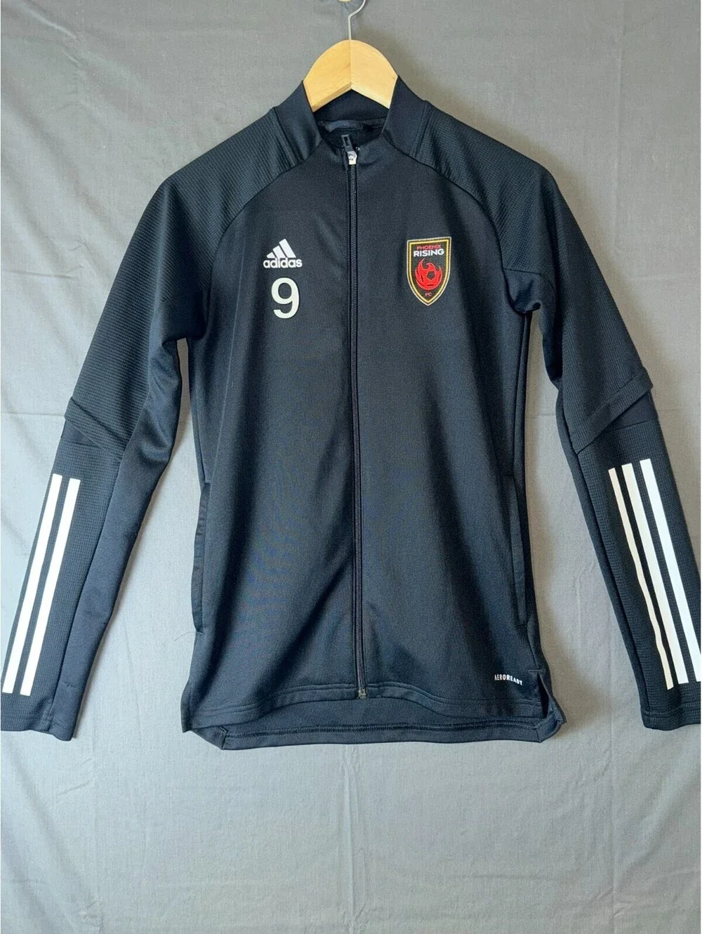 Adidas Phoenix Rising FC Jacket XS AEROREADY Black Full Zip #9